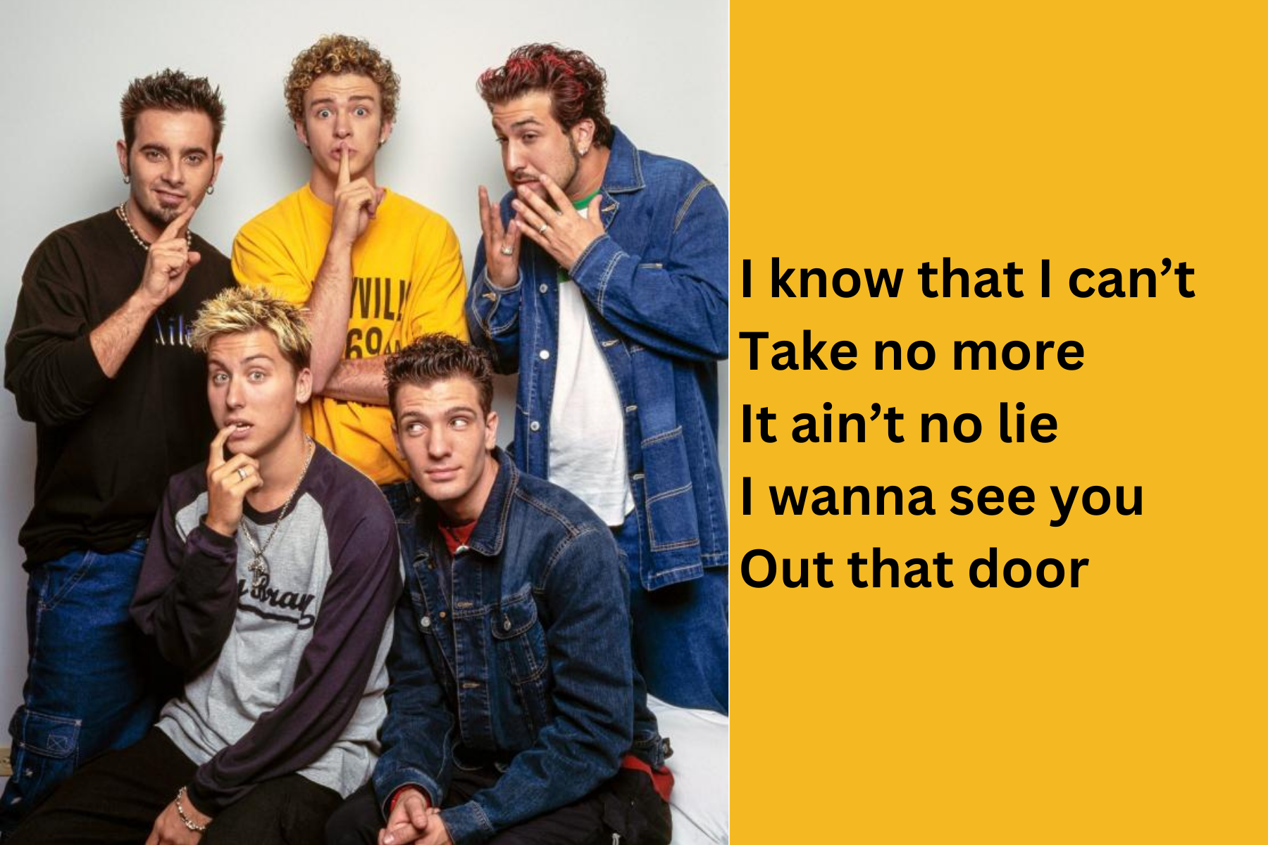 Can You Guess the *NSYNC Song Based on the Lyrics? - TriviaCreator
