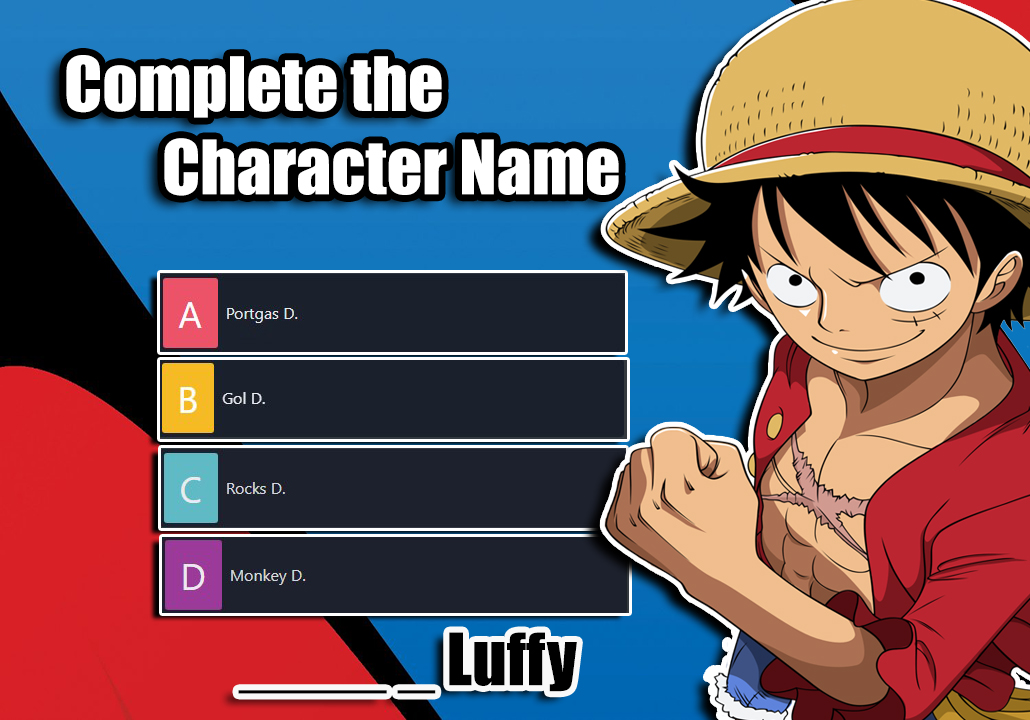 Anime Quiz - Complete the Character Name
