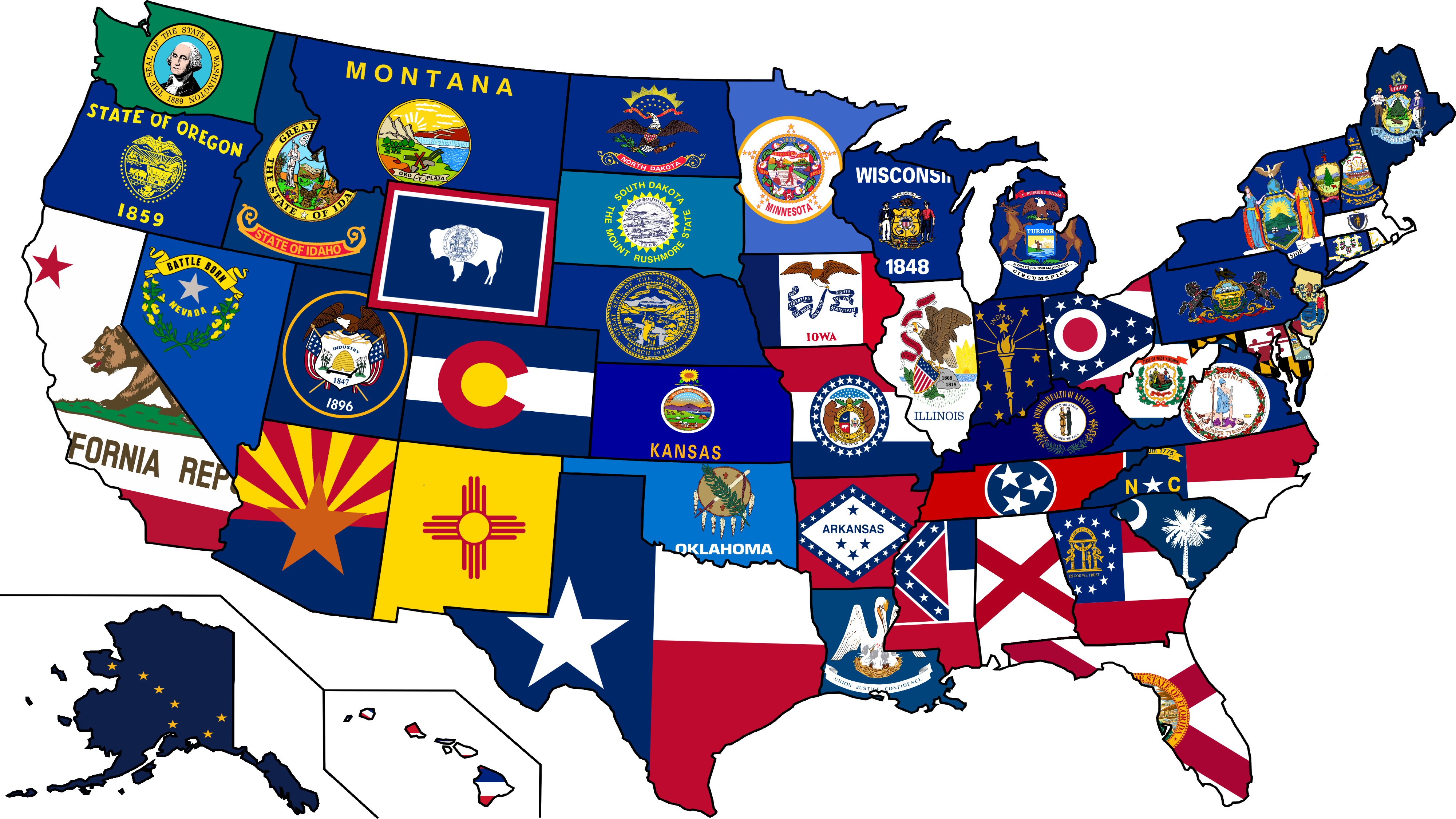 Guess the State Quiz: US Flag Easy Edition 🇺🇸