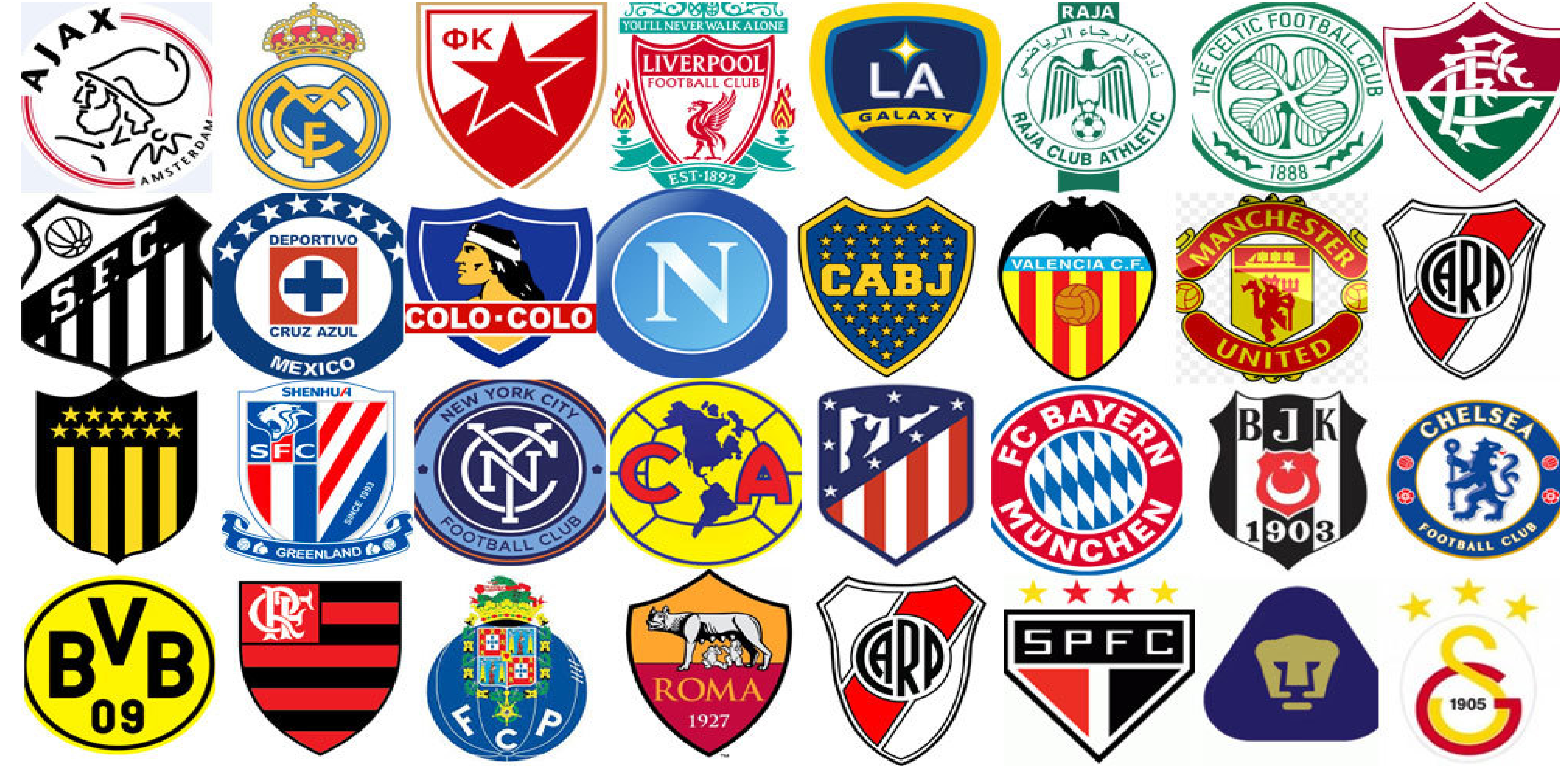 Guess 35 soccer teams logos