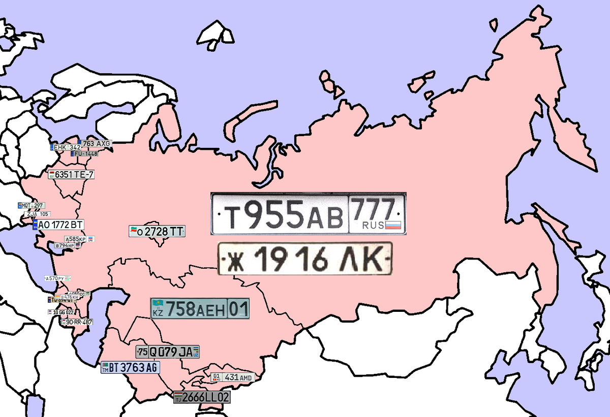 License Plates of the Former Soviet Union (+ Unrecognised Territories)