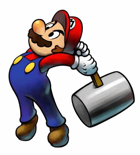 What was the first game to include a hammer power-up for Mario?